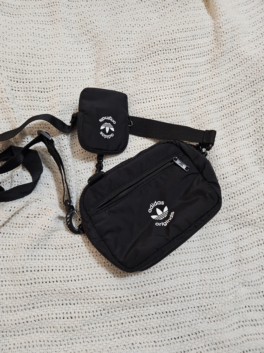 adidas Originals Black Crossbody Belt Bag with Coin Pouch